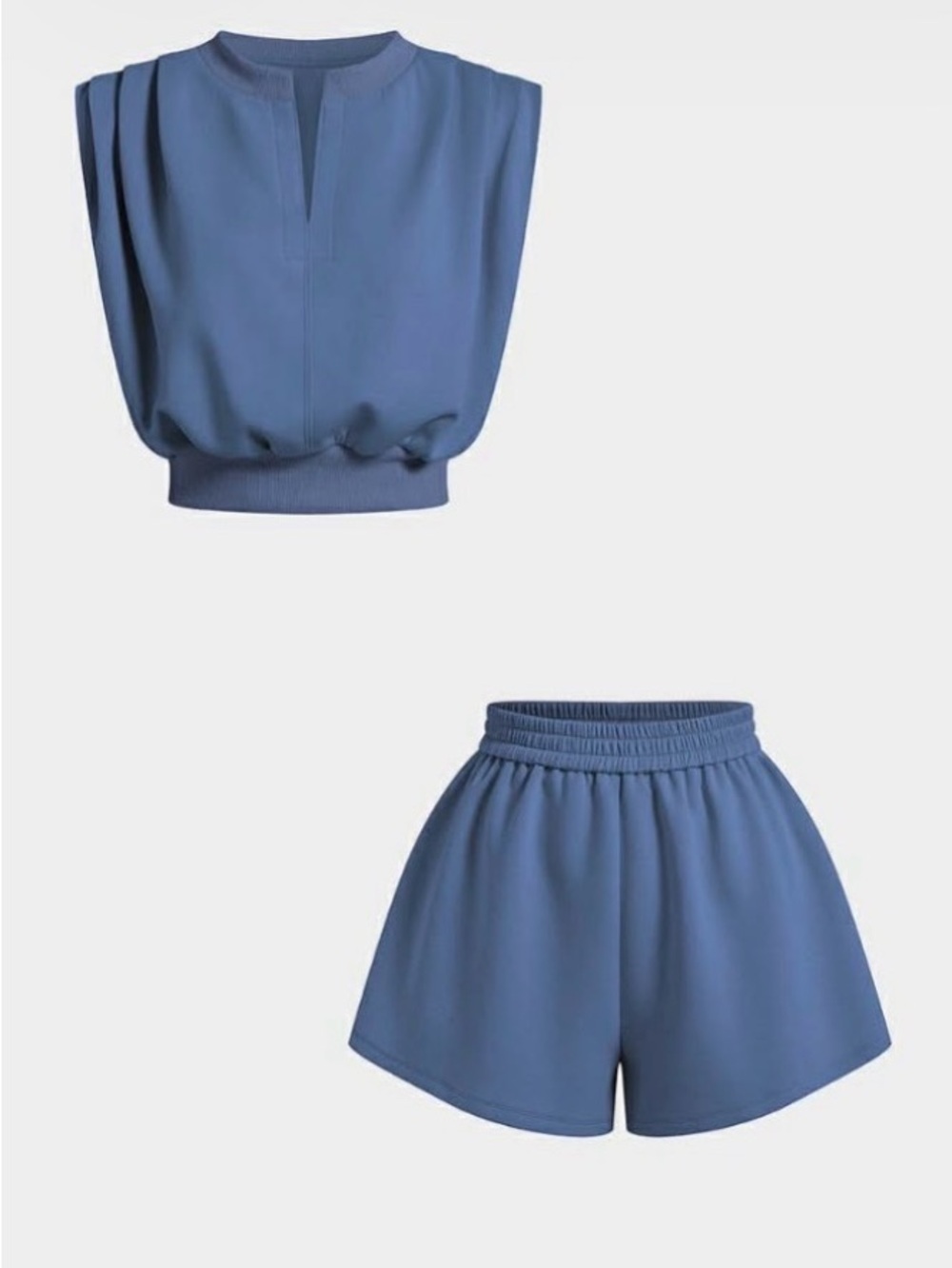 Women’s Athletic Lounge Shorts in Dusty Blue - Casual Activewear